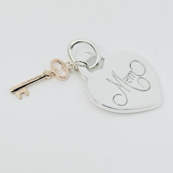 Tiffany & Co MOM Heart Rubedo Key Charm Notes Pendant or Charm Mother's Day - Picture 2 of 7